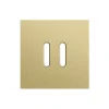 Façade, Rocker, Simple, Alu gold brushed, Interrupteur x2, L9,5cm, H9,5cm - Niko