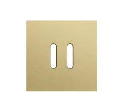 Interrupteur*Niko Façade, Rocker, Simple, Alu gold brushed, Interrupteur x2, L9,5cm, H9,5cm -