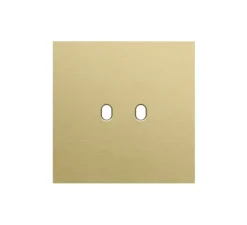 Façade, Toggle, Simple, Alu gold brushed, Interrupteur x2, L9,5cm, H9,5cm - Niko