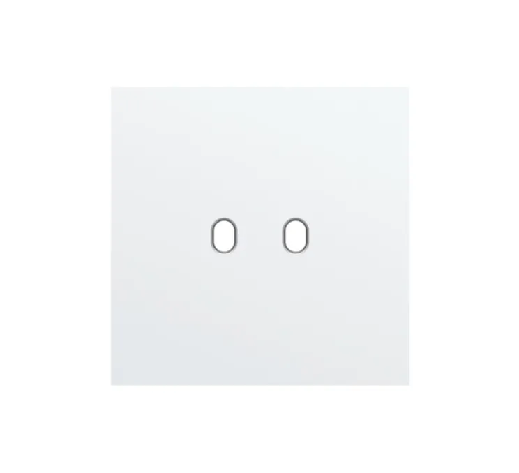 Façade, Toggle, Simple, Steel white coated, Interrupteur x2, L9,5cm, H9,5cm - Niko