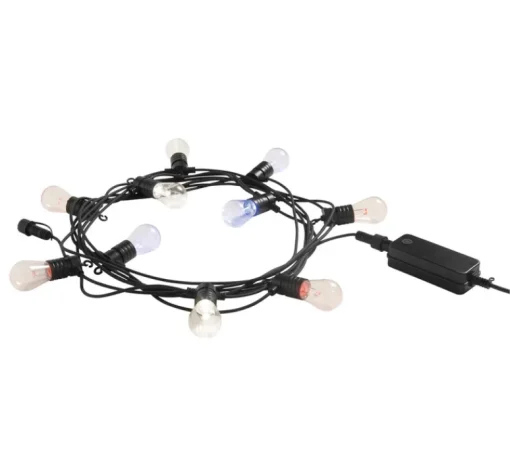 Suspension*Nedgis Guirlande lumineuse, Connectée CCT + RGB, , IP65, LED, dim, 400 lm, L10m - transparent, noir