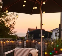 Enfants*Sirius Guirlande lumineuse, Lucas Solar Start Set, givrée, noir, IP44, LED, L600cm, Hcm - givré, noir