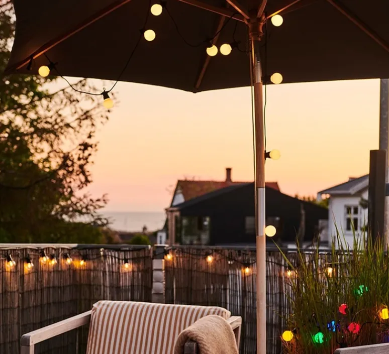 Enfants*Sirius Guirlande lumineuse, Lucas Solar Start Set, givrée, noir, IP44, LED, L600cm, Hcm - givré, noir