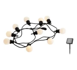 Enfants*Sirius Guirlande lumineuse, Lucas Solar Start Set, givrée, noir, IP44, LED, L600cm, Hcm - givré, noir