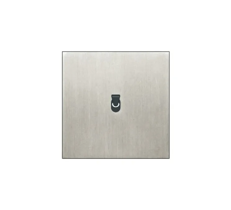 Interrupteur, 5.1, Simple, Acier inox brossé, Va-et-vient x1, Nickel noir, L9cm, H9cm - Font Barcelona