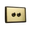 Interrupteur, 1950, Simple, Doré, Va-et-vient x1, Poussoir x1, Doré, L12,5cm, H9cm - Fontini