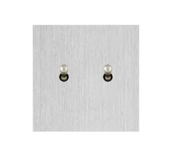 Interrupteur*6ixtes Interrupteur, Allure, Simple, Aluminium brossé, Poussoir x2, Nickel, L8cm, H8cm -