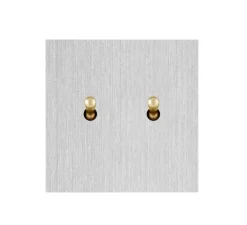 Interrupteur, Allure, Simple, Aluminium brossé, Simple-allumage x1, Poussoir x1, Laiton, L8cm, H8cm - 6ixtes