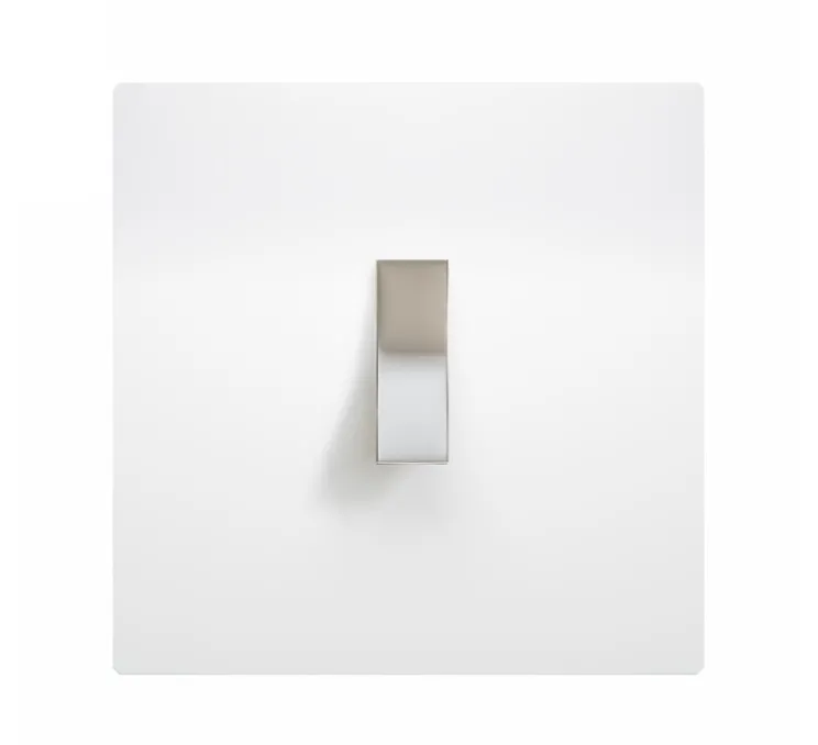 Interrupteur, Bridge, Simple, Blanc mat, Va-et-vient, Nickel, L9cm, H9cm - Font Barcelona