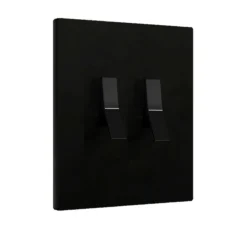Interrupteur, Bridge, Simple, Noir mat, Va-et-vient x2, Noir, L9cm, H9cm - Font Barcelona