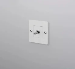 Interrupteur, Buster, Simple, Blanc, Va-et-vient x1, Acier, L9cm, H9cm - Buster & Punch