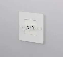 Interrupteur, Buster, Simple, Blanc, Va-et-vient x2, Blanc, L8,8cm, H8,8cm - Buster & Punch