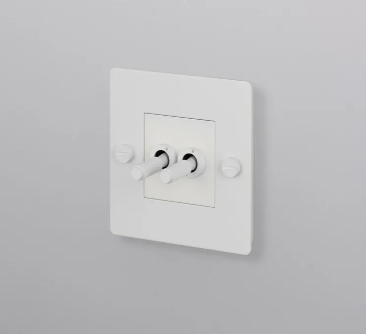 Interrupteur, Buster, Simple, Blanc, Va-et-vient x2, Blanc, L8,8cm, H8,8cm - Buster & Punch