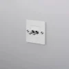 Interrupteur, Buster, Simple, Blanc, Va-et-vient x2, Acier, L9cm, H9cm - Buster & Punch