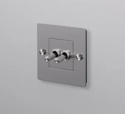 Interrupteur, Buster, Simple, Acier, Va-et-vient x2, Acier, L8,8cm, H8,8cm - Buster & Punch