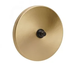 Interrupteur, Color, Simple, Laiton, Poussoir x1, Noir, L10cm, H10cm - Zangra