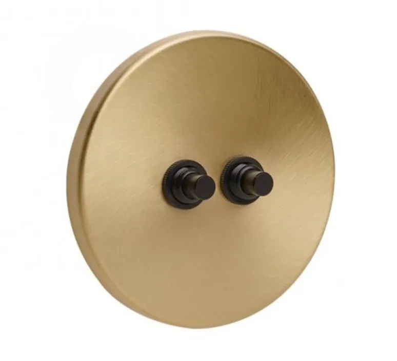 Interrupteur*Zangra Interrupteur, Color, Simple, Laiton, Poussoir x2, Noir, L10cm, H10cm -