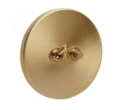 Interrupteur*Zangra Interrupteur, Color, Simple, Laiton, Va-et-vient x1, Poussoir x1, Laiton, L10cm, H10cm -