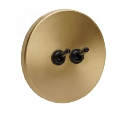 Interrupteur, Color, Simple, Laiton, Va-et-vient x2, Noir, L10cm, H10cm - Zangra