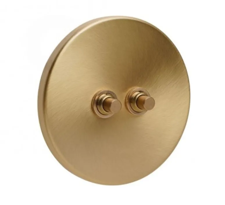 Interrupteur*Zangra Interrupteur, Color, Simple, Laiton, Poussoir x2, Laiton, L10cm, H10cm -