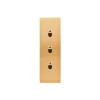 Interrupteur, Confidence, Etroit-long, Laiton brossé, Poussoir x3, Laiton, L4cm, H12,5cm - Modelec