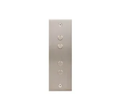 Interrupteur*Modelec Interrupteur, Confidence, Etroit-long, Nickel satiné, Push x4, Acier, À vis, L4cm, H12,5cm -