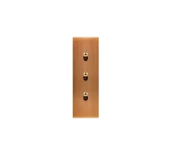 Interrupteur*Modelec Interrupteur, Confidence, Etroit long, Vieux bronze, Va-et-vient x2 et Poussoir x1, Laiton, L4cm, H12,5cm -