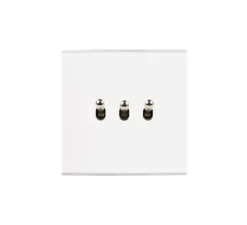 Interrupteur*Modelec Interrupteur, Confidence, Simple, Blanc mat, Va-et-vient x2, Poussoir x1, Acier, L8cm, H8cm -