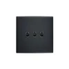Interrupteur, Confidence, Simple, Noir mat, Va-et-vient x3, Noir, L8cm, H8cm - Modelec