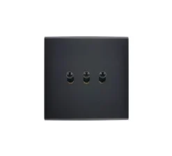 Interrupteur, Confidence, Simple, Noir mat, Va-et-vient x2, Poussoir x1, Noir, L8cm, H8cm - Modelec