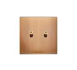 Interrupteur*Modelec Interrupteur, Confidence, Simple, Vieux bronze, Va-et-vient x2, Laiton, L8cm, H8cm -