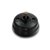 Interrupteur*Fontini Interrupteur, Dimbler, Simple, Porcelaine noir, Va-et-vient x1, Sans passe-câble, Laiton vieilli, L6,6cm, H6,6cm -