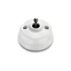Interrupteur, Dimbler, Simple, Porcelaine blanc, Va-et-vient x1, Sans passe-câble, Nickel noir, L6,6cm, H6,6cm - Fontini