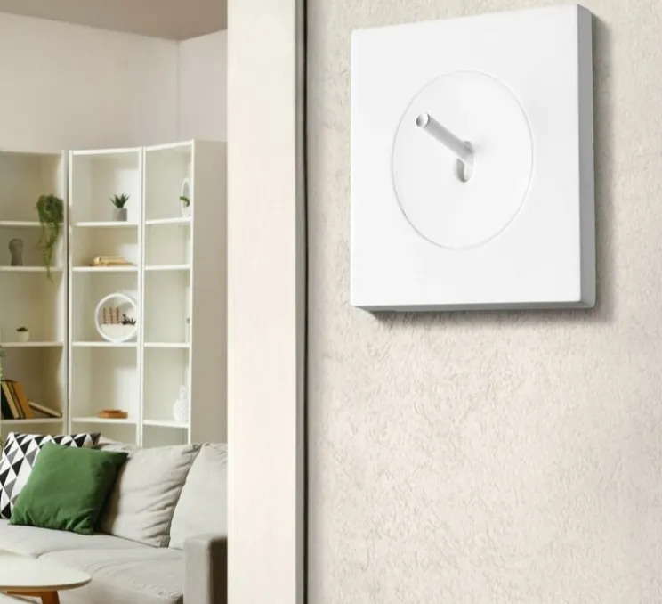 Interrupteur, DOM, Simple, Blanc mat, Poussoir x1, Blanc glossy, L8,6cm, H8,6cm - Fontini