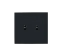 Interrupteur, Désir, Simple, Noir mat, Va-et-vient ou poussoir x2, Noir, L8cm, H8cm - Modelec