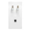 Interrupteur et Prise, Bridge, Double vertical, Blanc mat, Va-et-vient x2, Nickel, Prise-USB A/C x1, H16,1cm, L9cm - Font Barcelona