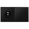 Interrupteur et Prise, LS 990, Double horizontal, Noir mat, Prise-2P+T x1, Va-et-vient x1, Noir mat, L15,2cm, H8,1cm - Jung