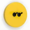 Interrupteur*Zangra Interrupteur, Feel Good, Simple, Jaune, Va-et-vient x2, Noir, L10cm, H10cm -
