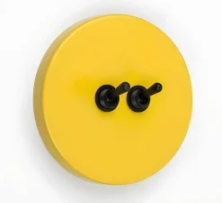 Interrupteur*Zangra Interrupteur, Feel Good, Simple, Jaune, Va-et-vient x2, Noir, L10cm, H10cm -