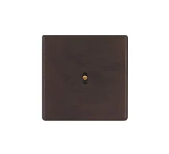 Interrupteur*Modelec Interrupteur, Hitera, Simple, Chêne foncé, Va-et-vient ou poussoir x1, Doré, L8,5cm, H8,5cm -