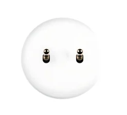 Interrupteur*Modelec Interrupteur, Iris, Simple, Blanc satin, Va-et-vient ou poussoir x2, Acier, L8cm, H8cm -