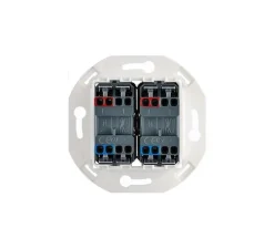 Interrupteur, Iris, Simple, Porcelaine blanc, Va-et-vient ou Poussoir x2, Laiton, L8,4cm, H8,4cm - Modelec