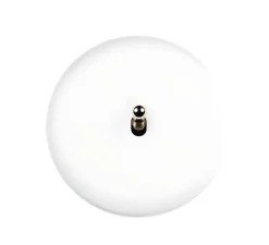 Interrupteur, Iris, Simple, Blanc satin, Va-et-vient ou poussoir x1, Acier, L8cm, H8cm - Modelec