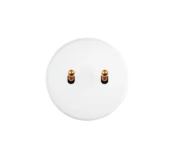 Interrupteur*Modelec Interrupteur, Iris, Simple, Blanc satin, Va-et-vient ou poussoir x2, Laiton, L8cm, H8cm -