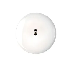 Interrupteur*Modelec Interrupteur, Iris, Simple, Porcelaine blanc, Va-et-vient ou Poussoir x1, Acier, L8,4cm, H8,4cm -