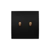 Interrupteur*Modelec Interrupteur, Karo, Simple, Noir satin, Va-et-vient ou poussoir x2, Laiton, L8cm, H8cm -