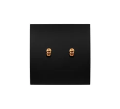 Interrupteur*Modelec Interrupteur, Karo, Simple, Noir satin, Va-et-vient ou poussoir x2, Laiton, L8cm, H8cm -