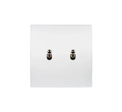 Interrupteur*Modelec Interrupteur, Karo, Simple, Blanc satin, Va-et-vient ou poussoir x2, Acier, L8cm, H8cm -