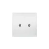 Interrupteur, Karo, Simple, Blanc satin, Va-et-vient ou poussoir x2, Blanc, L8cm, H8cm - Modelec