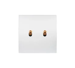 Interrupteur, Karo, Simple, Blanc satin, Va-et-vient ou poussoir x2, Laiton, L8cm, H8cm - Modelec